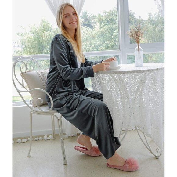 Glamorous Elegant Cozy Velvet Memory Foam House Slipper Non-Slip Soles 9.5 10 - Picture 5 of 6